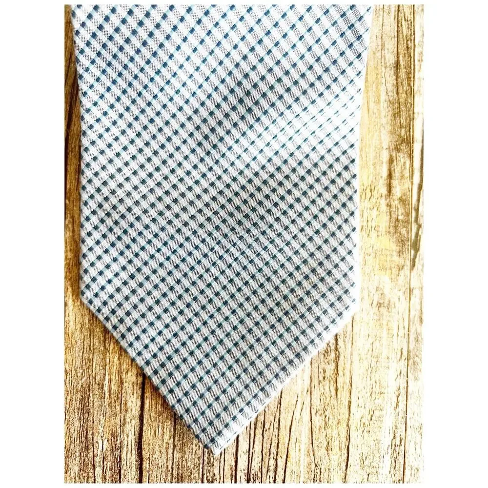Banana Republic 100% Silk Men’s Tie Blue Check Made In Italy Preppy Boss Office